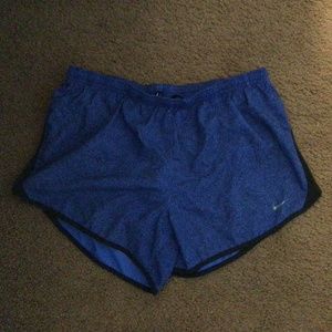 Nike Dri-Fit Blue and Black Shorts - MEDIUM